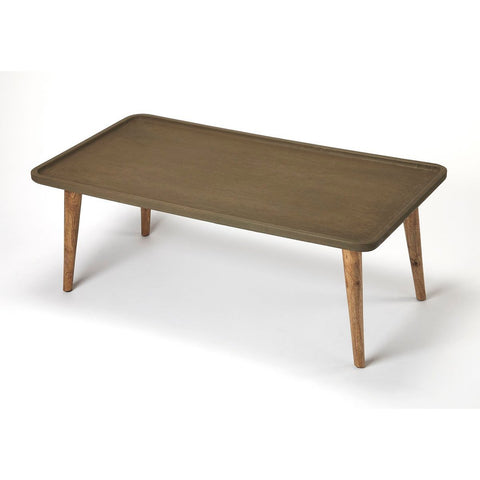 Butler Bannister Concrete & Wood Cocktail Table