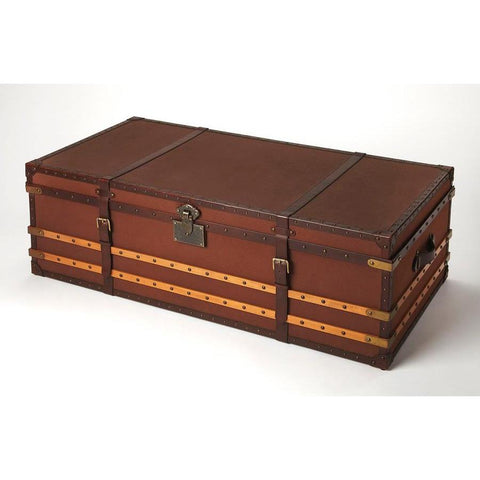 Butler Brinson Brown Leather Storage Trunk