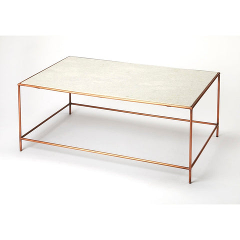 Butler Copperfield White Marble Cocktail Table