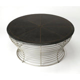Butler Fleming Fossil Stone & Metal Coffee Table