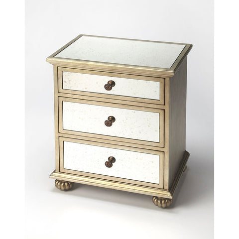 Butler Grable Mirror & Silver Leaf Accent Chest