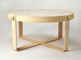Butler Greer Leather & Mother Of Pearl Coffee Table