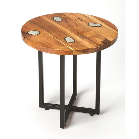 Butler Greer Molten Aluminum & Wood End Table