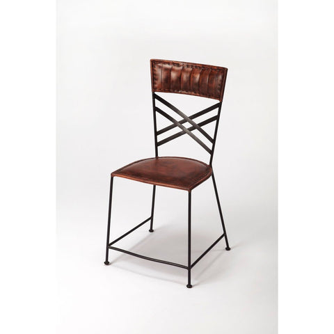 Butler Hackney Brown Leather Side Chair