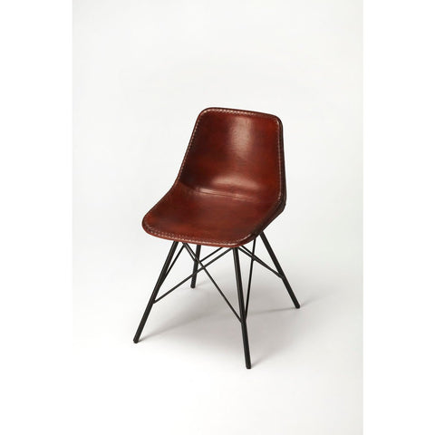 Butler Inland Brown Leather Side Chair
