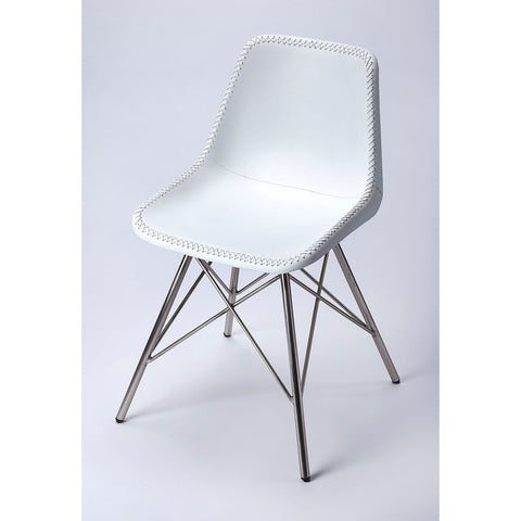 Butler Inland White Leather Side Chair