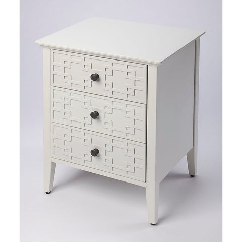 Butler Kinsley Glossy White 3-Drawer Accent Chest