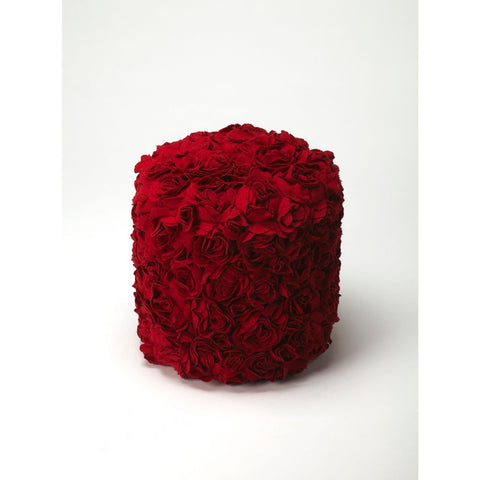 Butler Layla Red Floral Pouffe