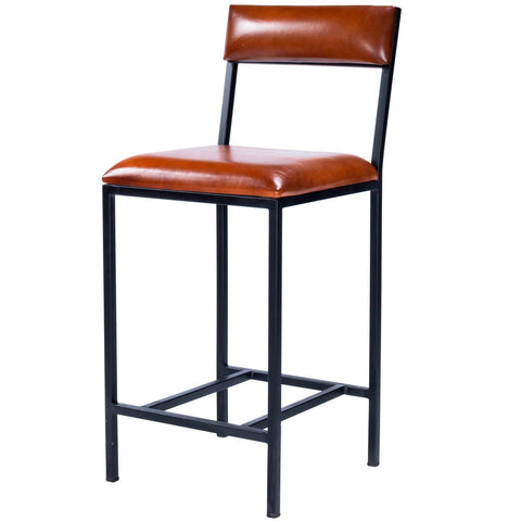 Butler Lazarus Leather & Metal Counter Stool