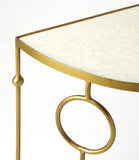 Butler Martina Marble & Metal Demilune Console Table