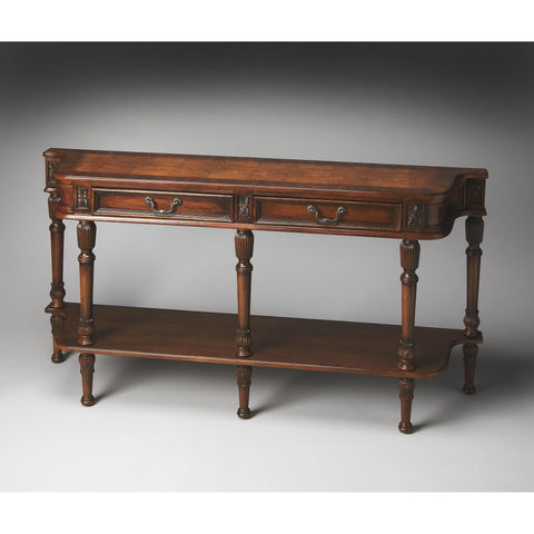 Butler Masterpiece Console Table In Olive Ash Burl 0872101