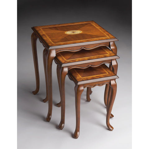 Butler Masterpiece Nest Of Tables In Olive Ash Burl 2306101
