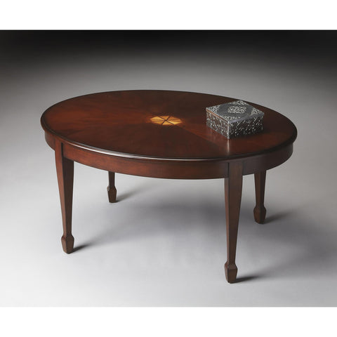 Butler Plantation Cherry Clayton Cocktail Table In Cherry Oval