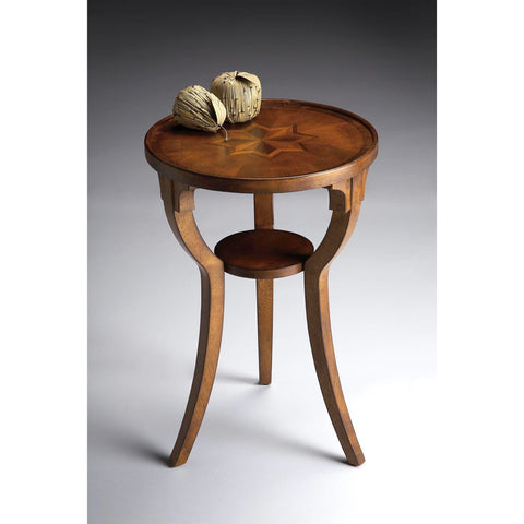 Butler Plantation Cherry Round Accent Table In Olive Ash Burl