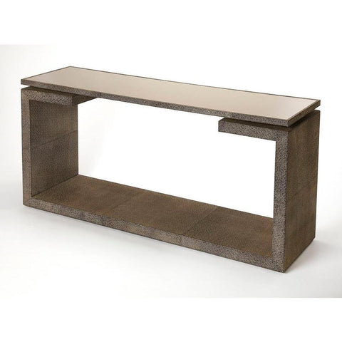 Butler Pruitt Brown Leather Console Table