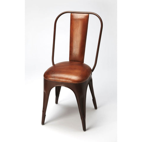Butler Riggins Iron & Leather Side Chair