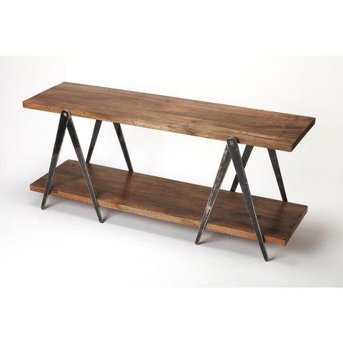 Butler Scissors Iron & Wood Console Table