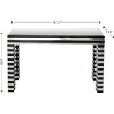 Camden Isle Clear and Black Waves Console Table