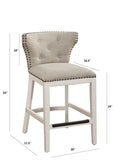 Comfort Pointe Carena White and Beige Counter Stool