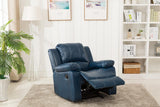 Comfort Pointe Clifton Leather Gel Recliner in Navy Blue