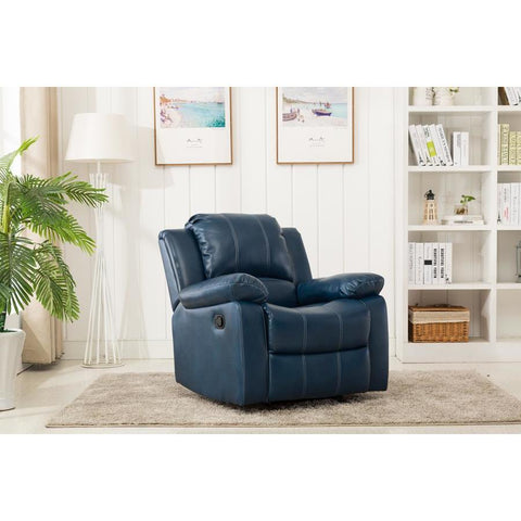 Comfort Pointe Clifton Leather Gel Recliner in Navy Blue