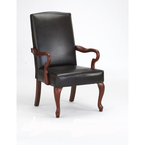 Comfort Pointe Derby Brown Leather Gooseneck Arm Chair