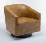Comfort Pointe Gaven Camel Wood Base Swivel Chair
