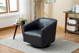Comfort Pointe Gaven Midnight Blue Wood Base Swivel Chair