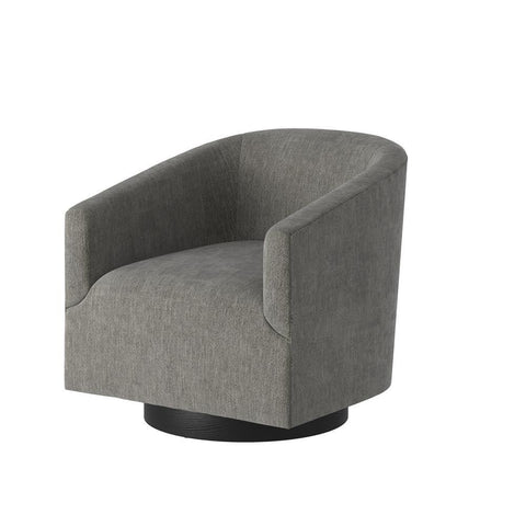 Comfort Pointe Geneva Charcoal Wood Base Swivel Chair