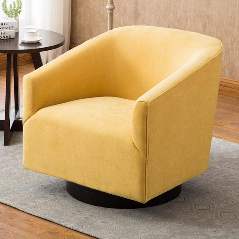 Comfort Pointe Geneva Goldenrod Wood Base Swivel Chair