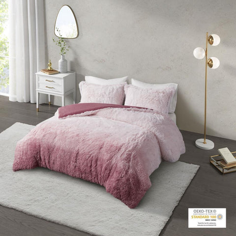 CosmoLiving Cleo Ombre Shaggy Fur Comforter Set Twin/Twin XL