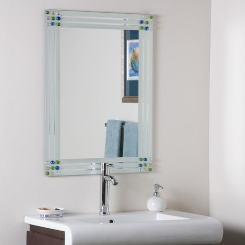 Decor Wonderland Square Bevel Frameless Bathroom Mirror