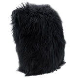 Diamond Sofa 18 Inch Square Accent Pillow in Black Dual-Sided Faux Fur