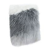 Diamond Sofa 18 Inch Square Accent Pillow in White/Grey Ombre Dual-Sided Faux Fur