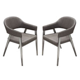 Diamond Sofa Adele Dining/Accent Chairs in Grey Leatherette - Set of Two