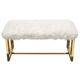 Diamond Sofa Audrey Rectangular Bench w/Padded Seat in White Faux Fir