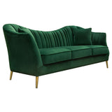 Diamond Sofa Ava Sofa in Emerald Green Velvet w/Gold Leg