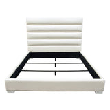 Diamond Sofa Bardot Channel Tufted Eastern King Bed in White Leatherette