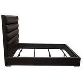Diamond Sofa Bardot Channel Tufted Upholstered Platform Bed in Black Leatherette