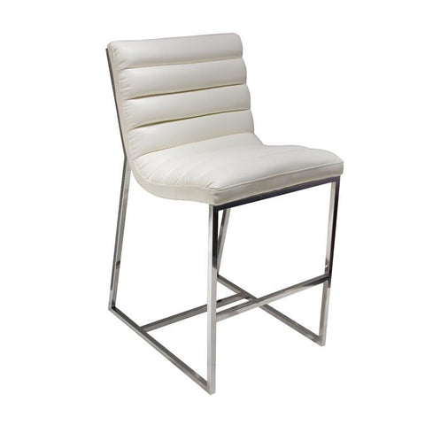 Diamond Sofa Bardot Counter Height Chair With Stainless Steel Frame In White