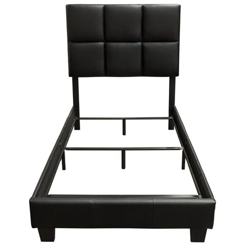Diamond Sofa Biscuit Black Leatherette Bed Complete - Bed in a Box