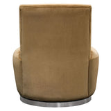 Diamond Sofa Blake Swivel Accent Chair in Marigold Velvet Fabric w/Polished Stainless Steel
