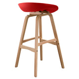 Diamond Sofa Brentwood Barstool w/ Red Seat & Molded Bamboo Frame