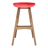 Diamond Sofa Brentwood Barstool w/ Red Seat & Molded Bamboo Frame