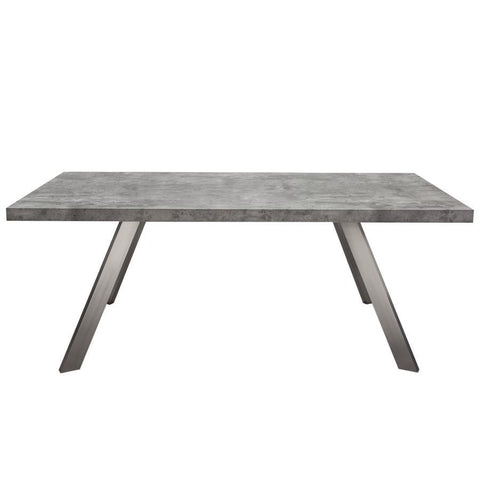Diamond Sofa Carrera Dining Table in Faux Concrete w/Brushed Stainless Steel Legs