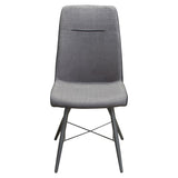 Diamond Sofa Chloe Dining Chairs w/Grey Fabric & Black Leatherette - Set of 2