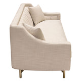 Diamond Sofa Croft Fabric Sofa in Sand Linen Fabric w/Accent Pillows