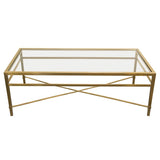 Diamond Sofa Croft Rectangular Cocktail Table w/Clear Glass Top & Brushed Gold Base