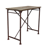 Diamond Sofa Dixon Vintage Rectangular Bar Table w/Weathered Grey Top & Rust Black Base