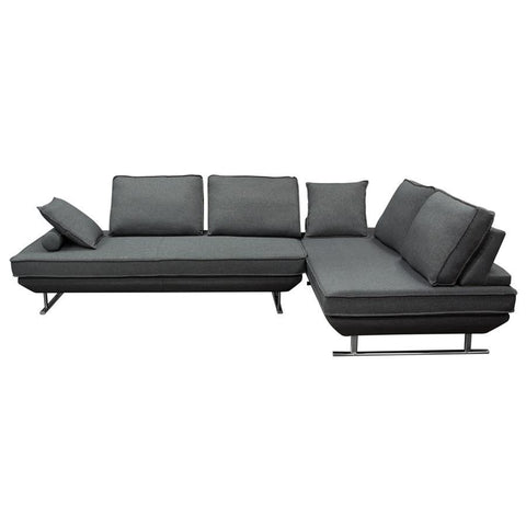 Diamond Sofa Dolce 2 Piece Lounge Seating Platforms w/Moveable Backrest Supports - Grey Fabric